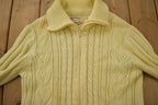 Vintage 1970s Sears Men's Sportswear 3D Cable Knit Cardigan Sweater