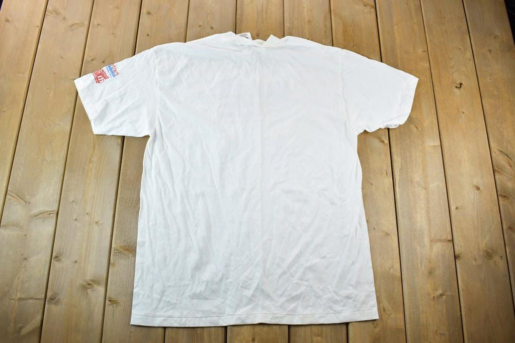 Vintage 1990s Partners Health Plans Souvenir Single Stitch American Flag Style Graphic Print T-Shirt / Vintage Streetwear / Vacation Tee