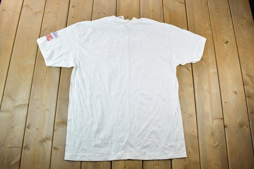 Vintage 1990s Partners Health Plans Souvenir Single Stitch American Flag Style Graphic Print T-Shirt / Vintage Streetwear / Vacation Tee