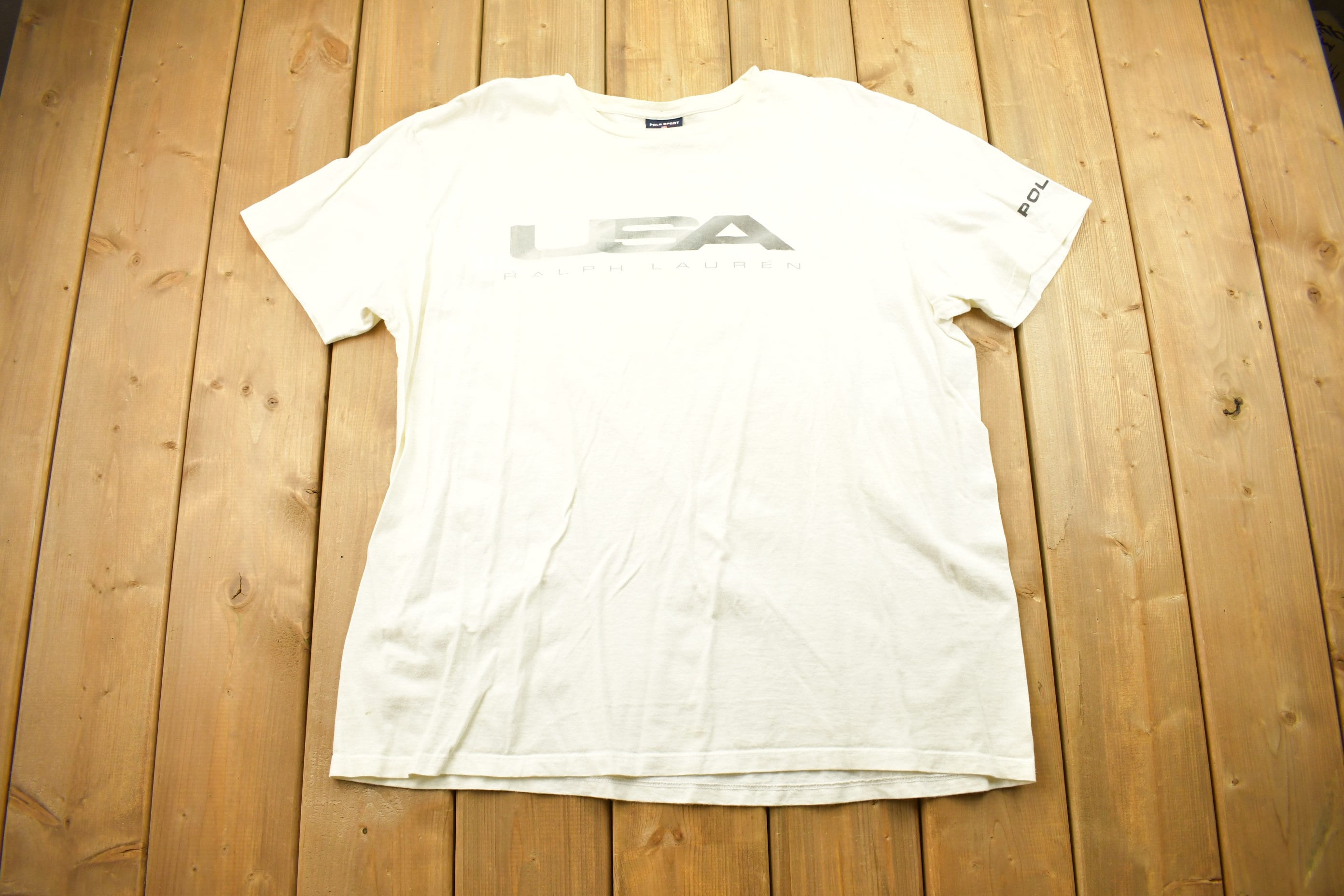 Vintage 1990s Polo Sport Ralph Lauren USA Graphic T Shirt