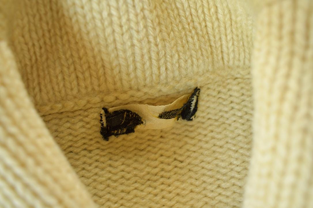 Vintage 1950s Wool Shawl Collar Knit Cardigan Sweater