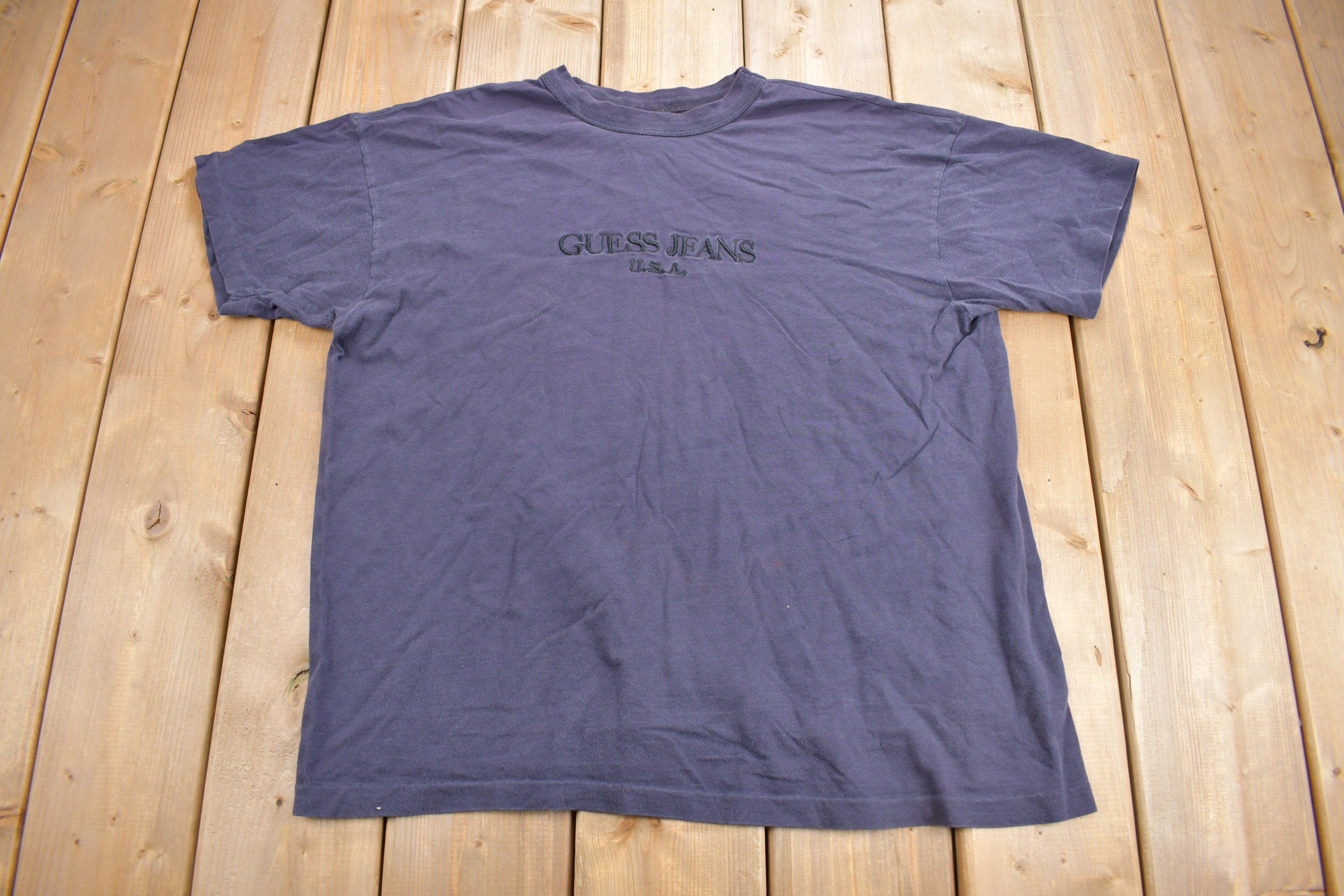 Vintage 1990s Guess Jeans USA Embroidered T Shirt