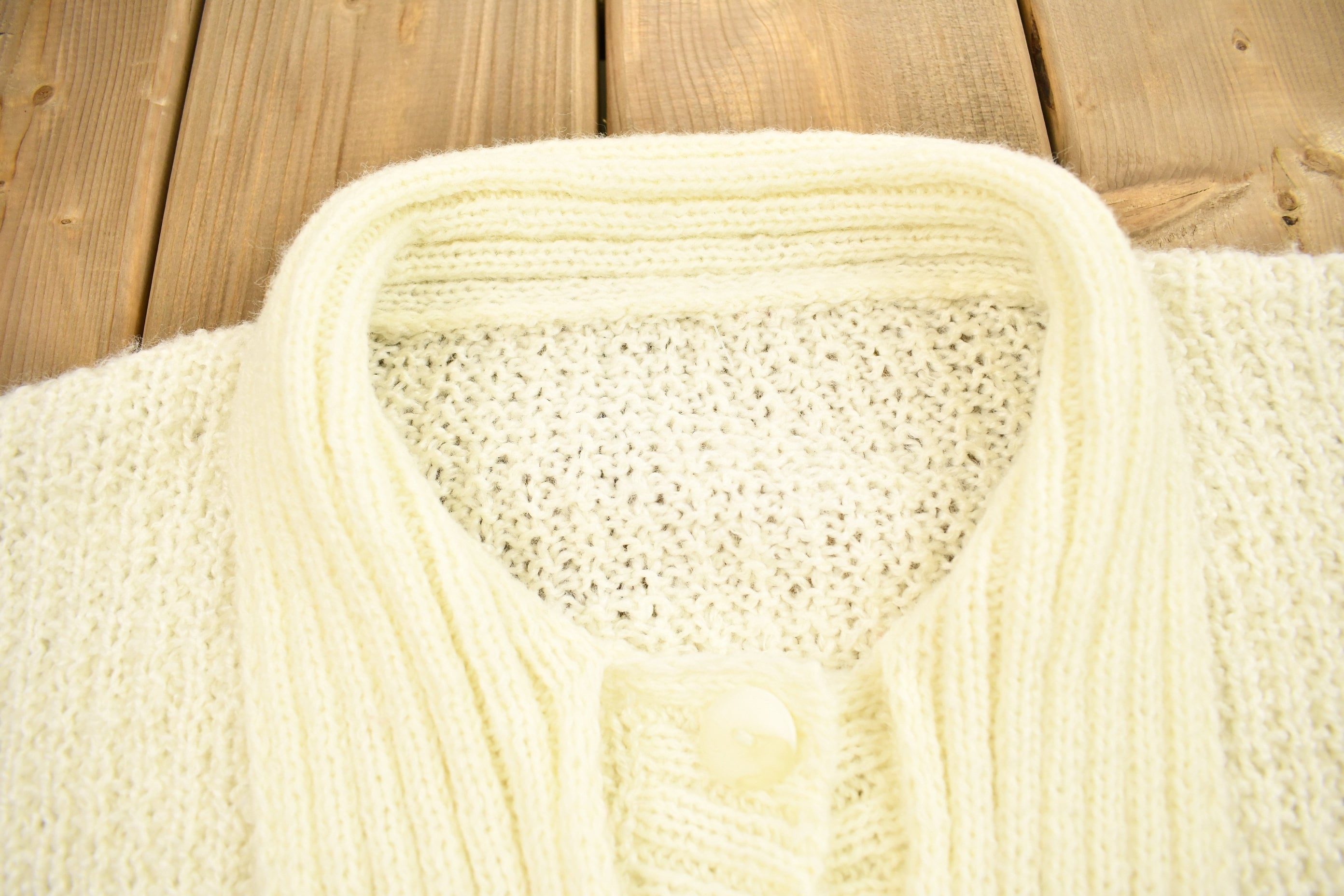 Vintage 1990s Knitted Blank Cardigan Sweater