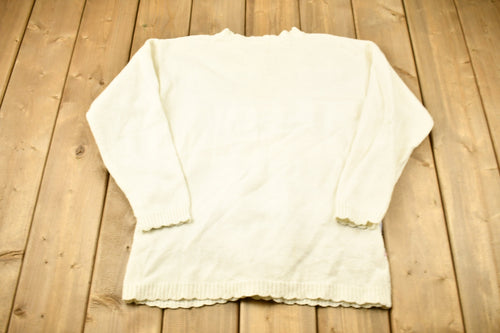 Vintage 1990s Jantzen Classics Hand Embroidered Knitted Sweater