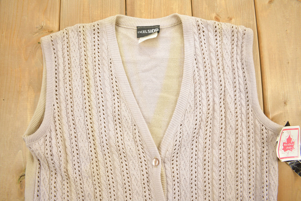 Vintage 1990s Excelsior Knitted Sweater Button Up Vest