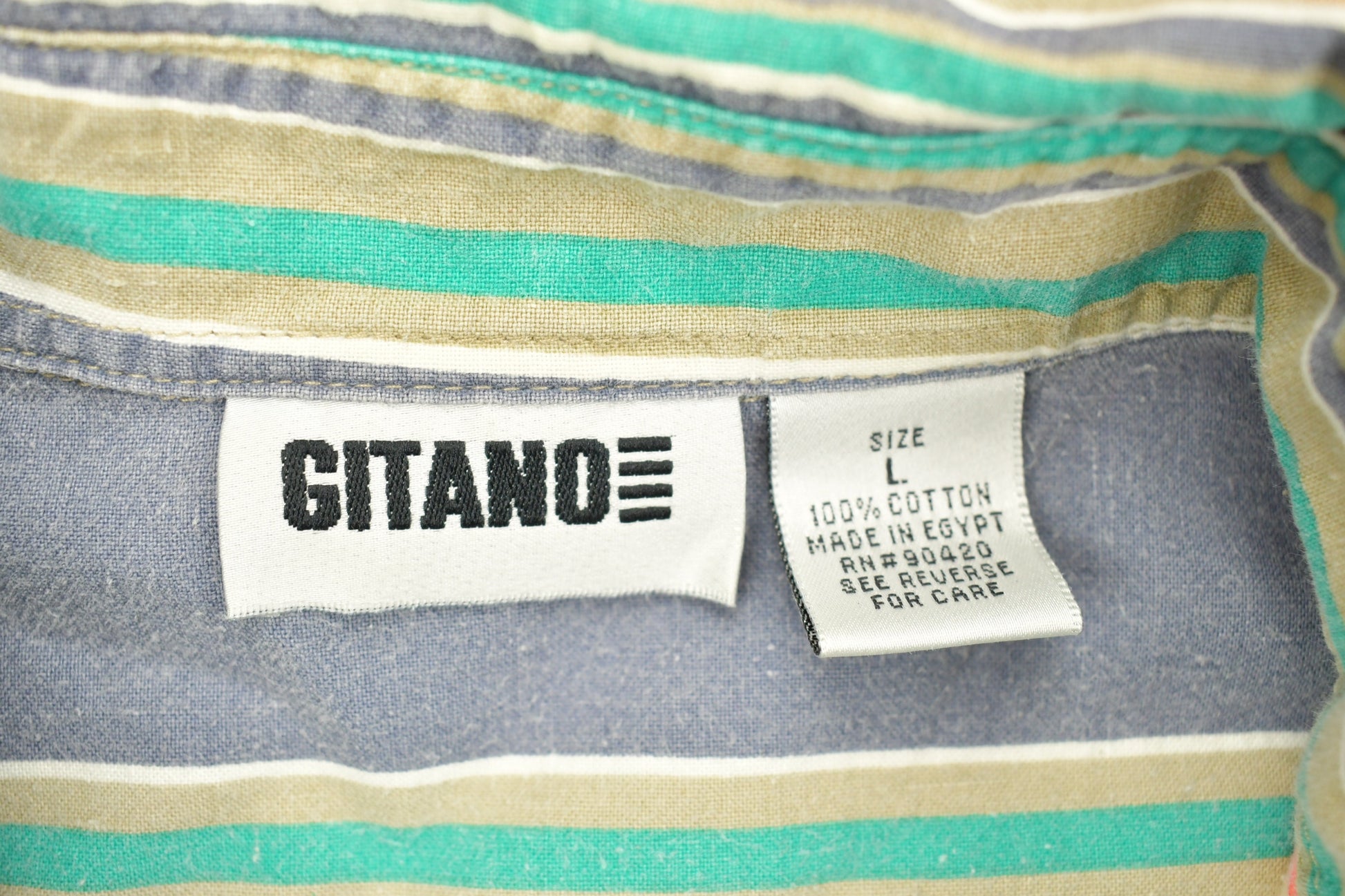 Vintage 1990s Gitano Striped Button Up Short Sleeve Shirt