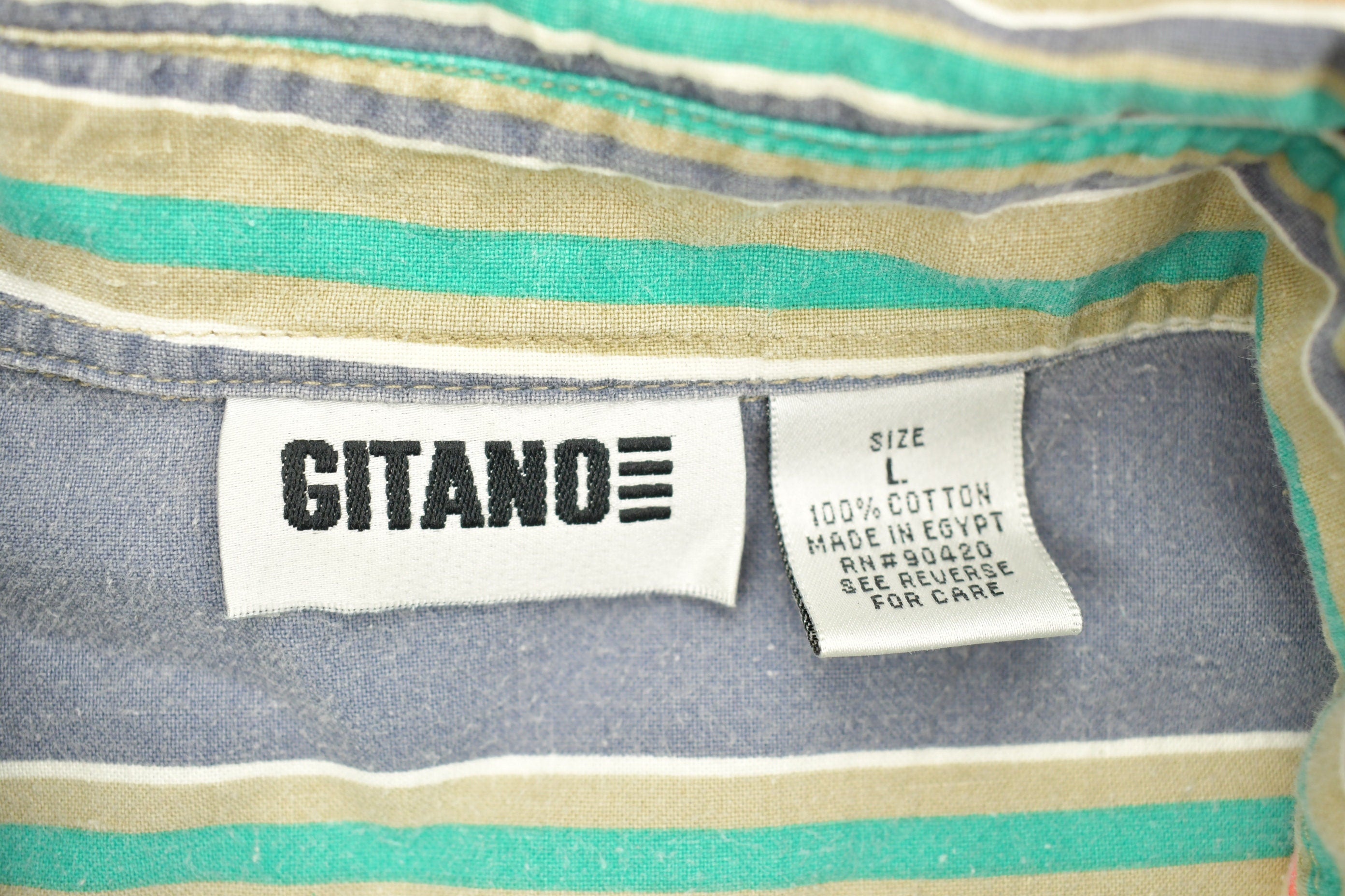 Vintage 1990s Gitano Striped Button Up Short Sleeve Shirt
