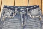 Vintage Deadstock Y2K Grace In LA Bedazzled Bootcut Low Rise Jeans Women's Size 26 x 32
