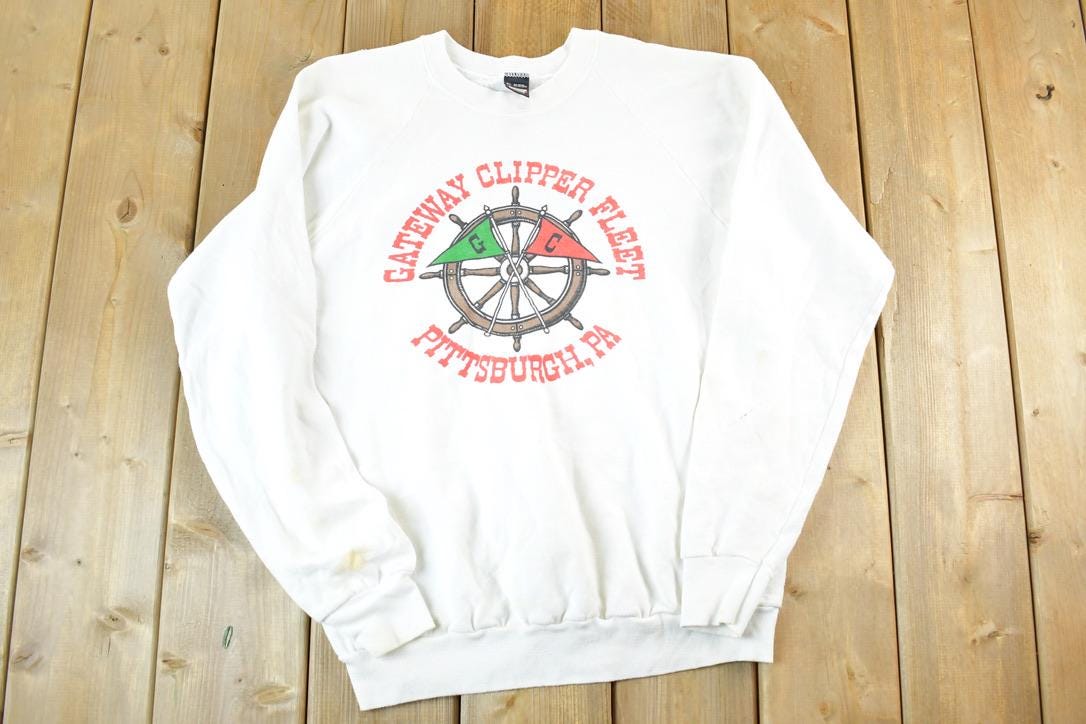 Vintage 1980s Screen Stars Gateway Clipper Fleet Pittsburgh PA Crewneck Sweatshirt Mens XL