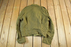 Vintage 1970s Military Wool Button Up Collared Army Jacket Men's Small