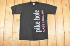 Vintage 1990s Pink Hole Cass Lake Souvenir Travel T-Shirt Women's M
