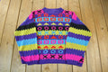 Vintage 1990s Exclusive Imports Knit Abstract Pattern Crewneck Sweater Women's Medium