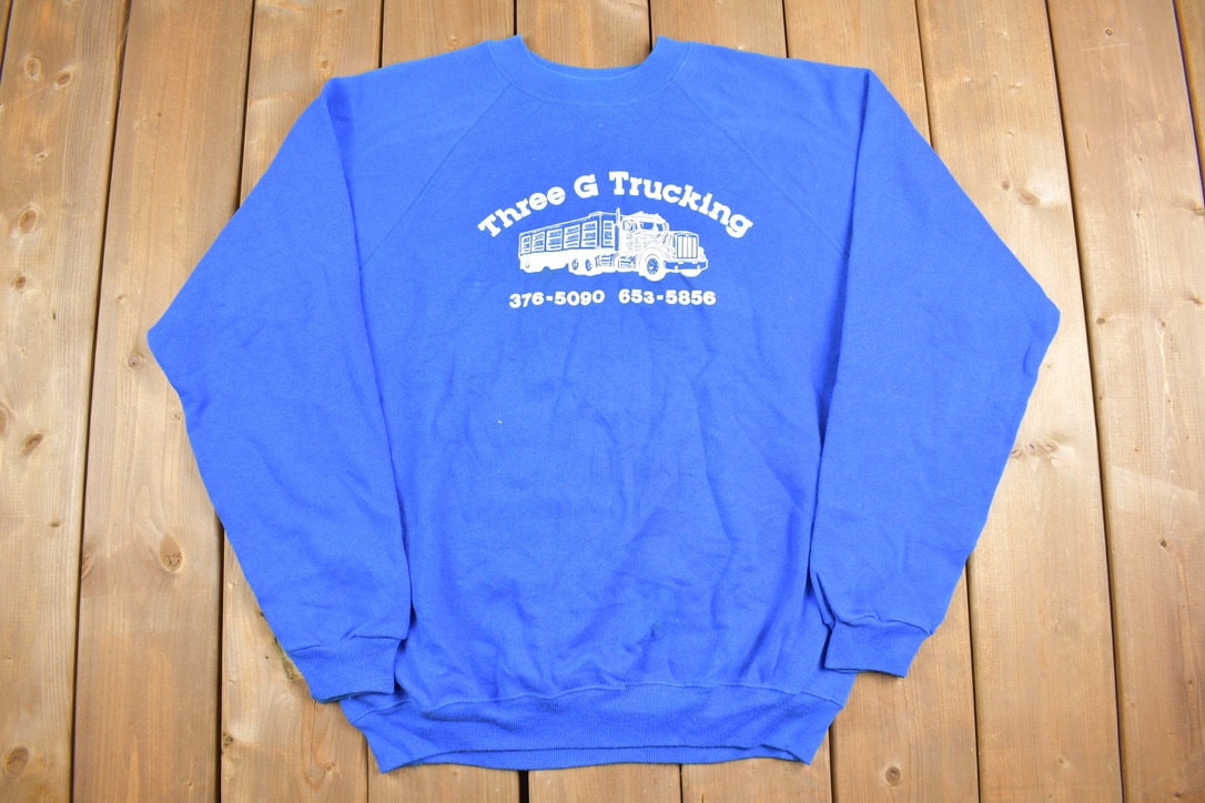 Vintage 1980s Three G Trucking Crewneck Sweatshirt