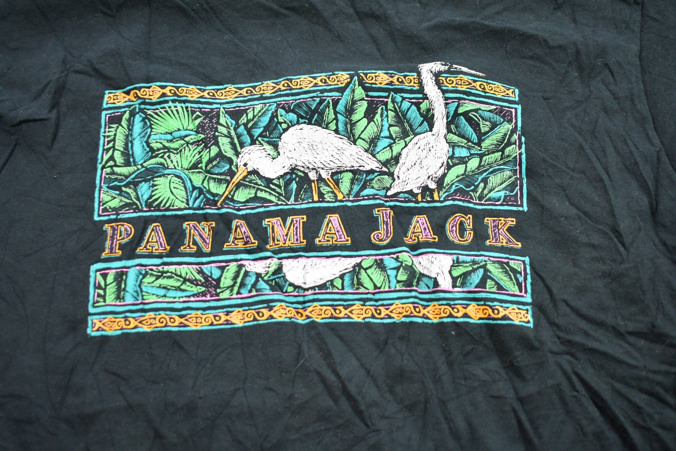 Vintage 1990s Panama Jack Flamingo Graphic T-Shirt / Streetwear Fashion / Made In USA / Vacation Tee / Travel & Tourism / Single Stitch