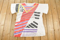 Vintage 1985 Stavros Abstract Geometric Theme Graphic T-Shirt Women's Large