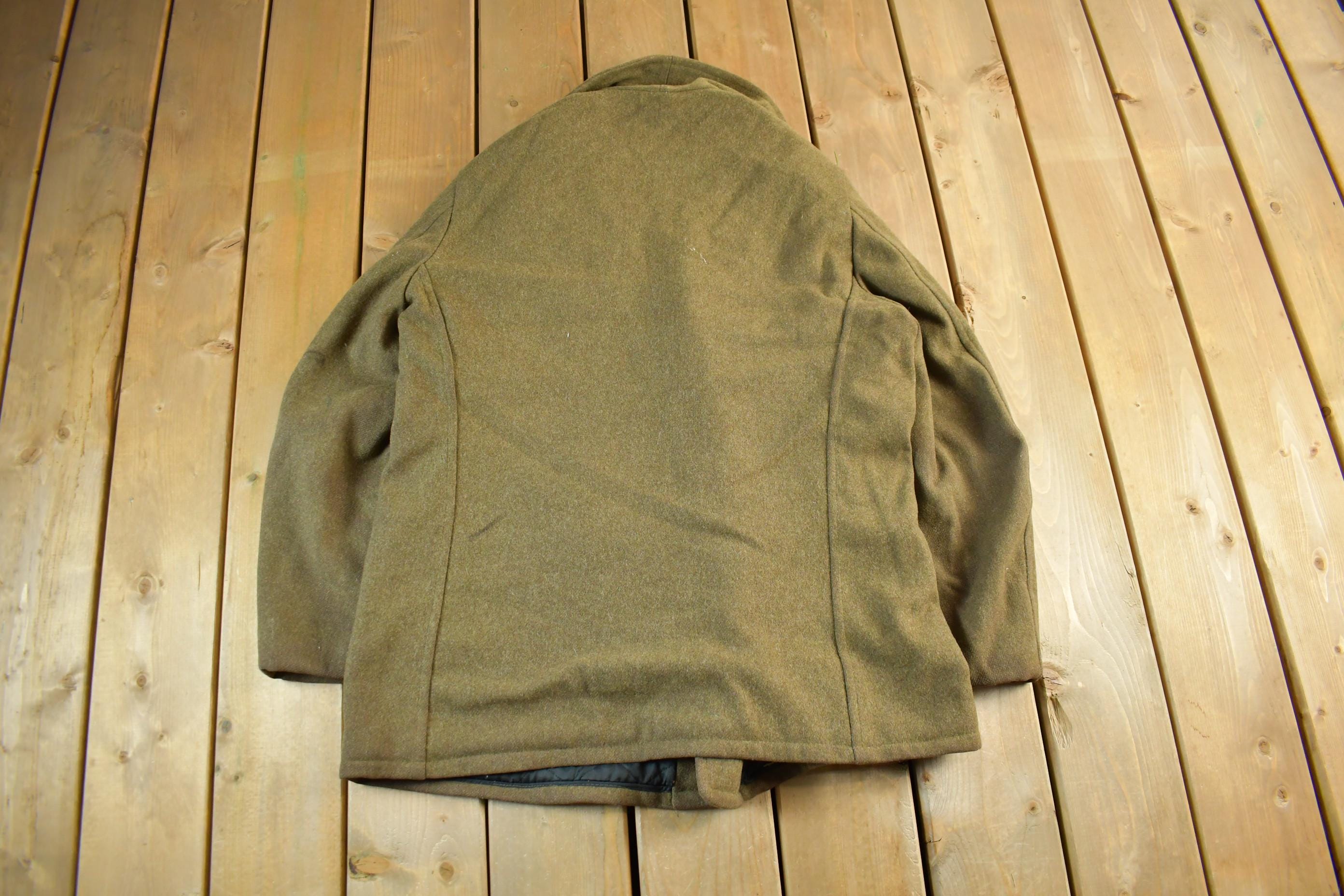 Vintage 1950s Naval Wool Coat Men's Large
