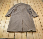 Vintage 1970s 100% Wool Button Up Over Coat Made In USA