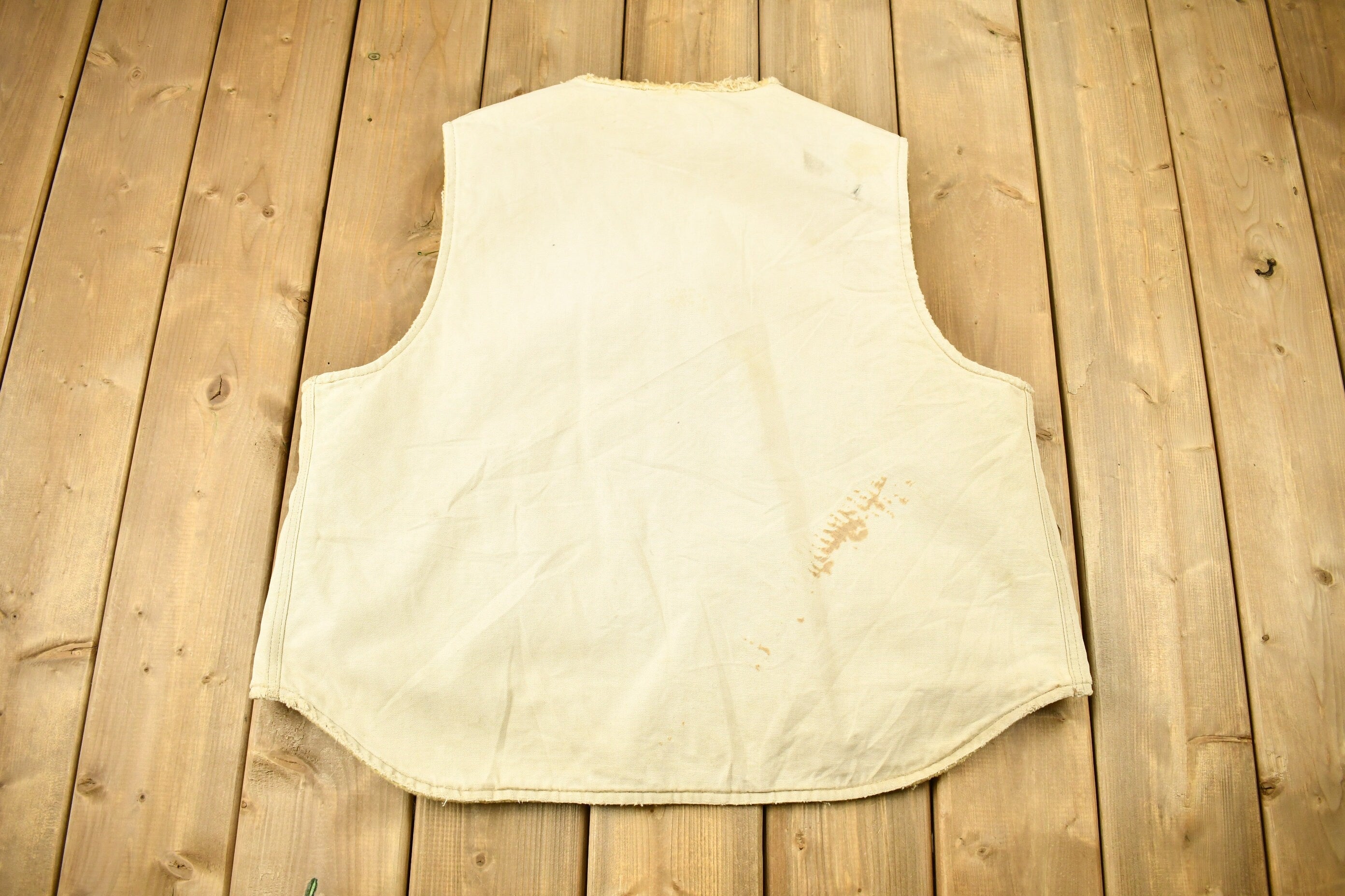 Vintage 1980s Carhartt Sherpa Lined Beige Work Vest