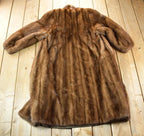 Vintage 1970s Full Length Chestnut Mink Fur Coat Made In USA