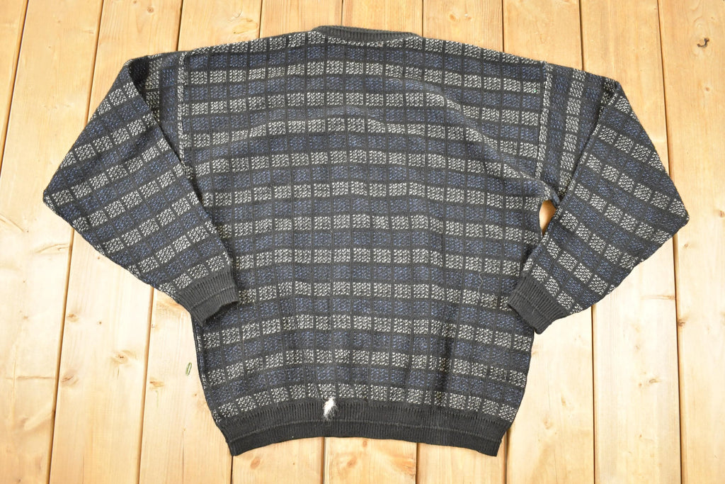 Vintage 1990s Abstract Pattern Knit Crewneck Sweater Mens L /