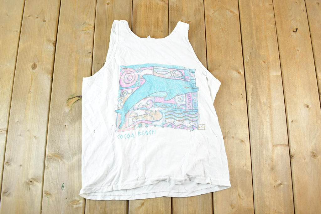 Vintage 1990s Cocoa Beach Dolphins Souvenir Tank Top Mens M