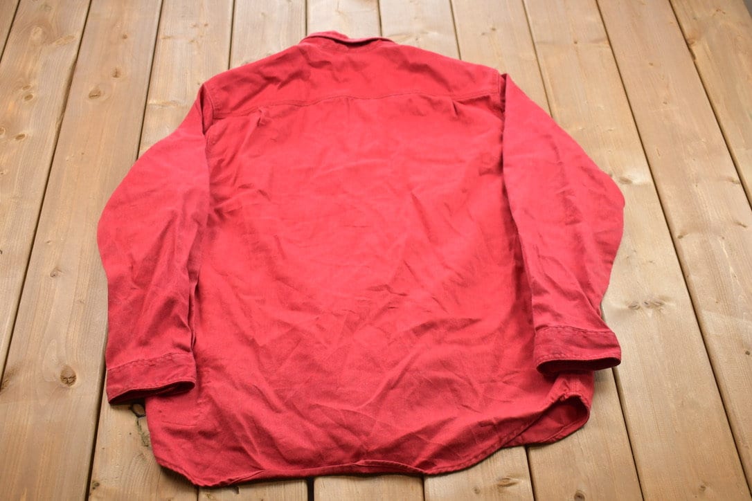 Vintage 1990s Flame Resistant Carhartt Blank Button Up Shirt