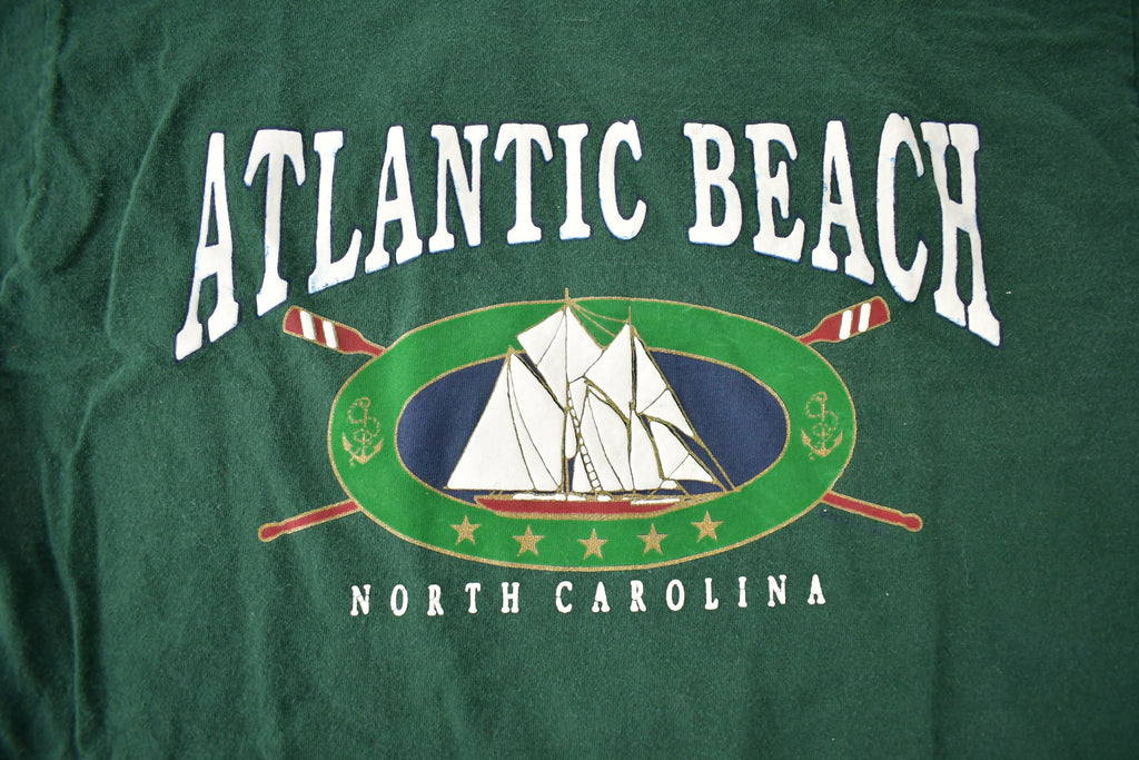 Vintage 1990s Atlantic Beach North Carolina Souvenir Travel T Shirt Made In USA