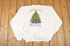 Vintage 1990s Planet Hollywood Arnold Schwarzenegger Graphic Print Christmas Tree Crewneck Sweatshirt Mens XL