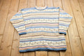 Vintage 1990s Jennifer Moore Patterned Wool Knit Sweater