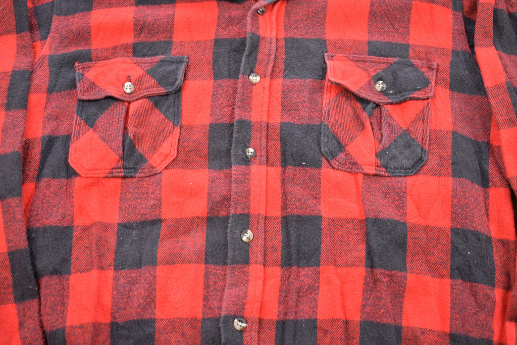 Vintage 1980s Melton Plaid Button Up Shirt  1980s Button Up  Vintage Flannel  Plaid Flannel  Casual Shirt  Formal Shirt  Made In USA