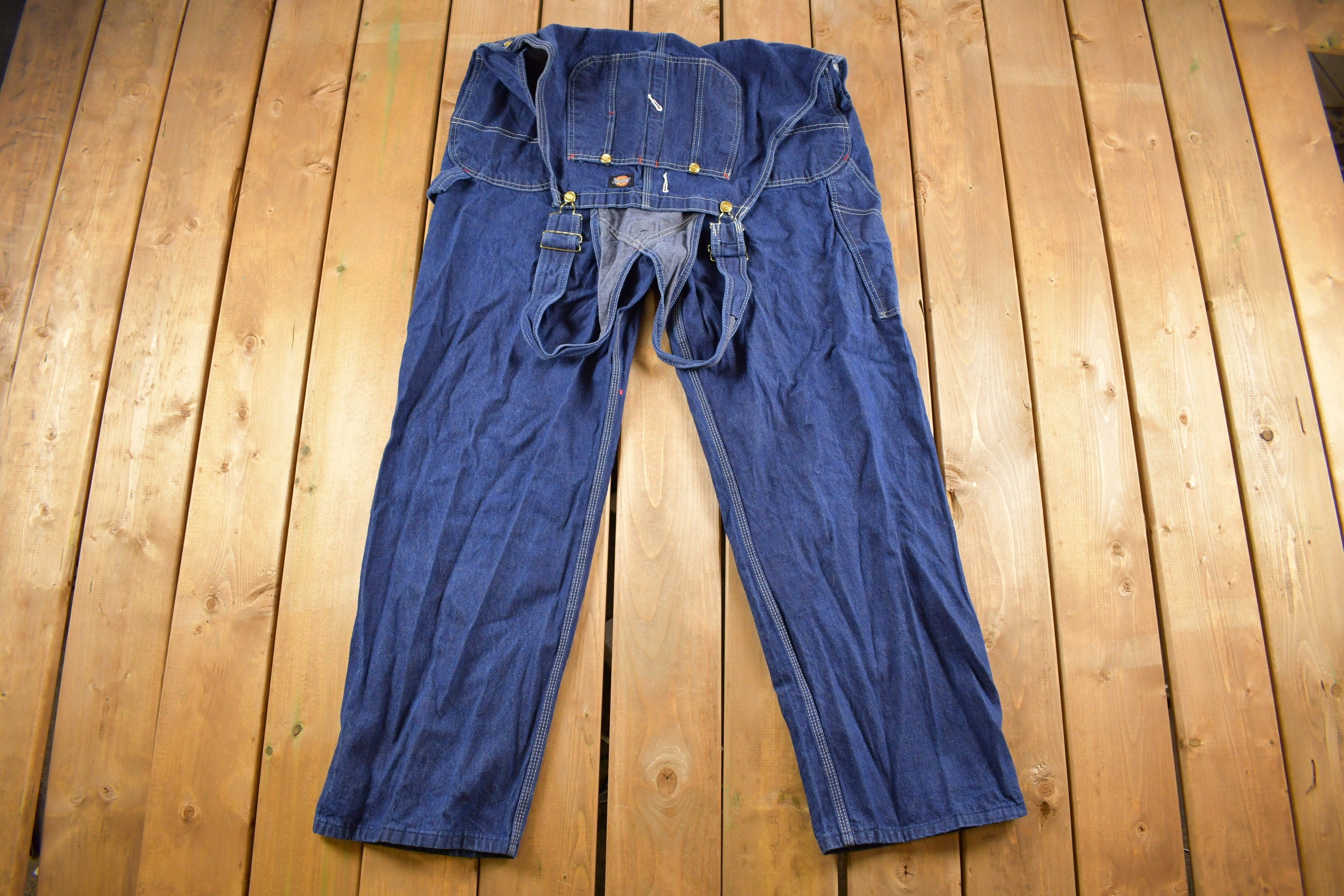 Vintage 1990s Dickies Denim Jean Overalls Size 44 x 31  Vintage Overalls  Streetwear  Vintage Workwear  Dickies