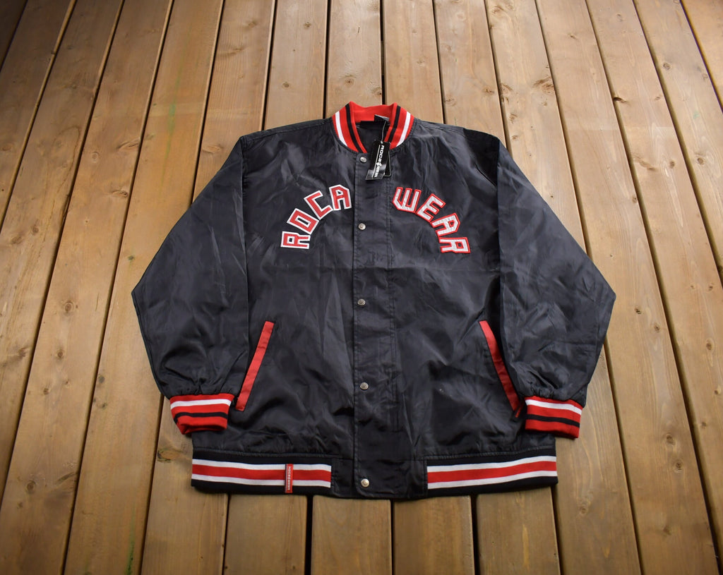 Vintage 2000s Roc A Wear Deadstock Embroidered Windbreaker Snap Button Jacket Size XL