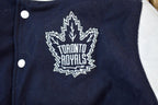 Vintage 1990s Toronto Royals Hockey Club Youth Leather & Wool Varsity Jacket Made In USA