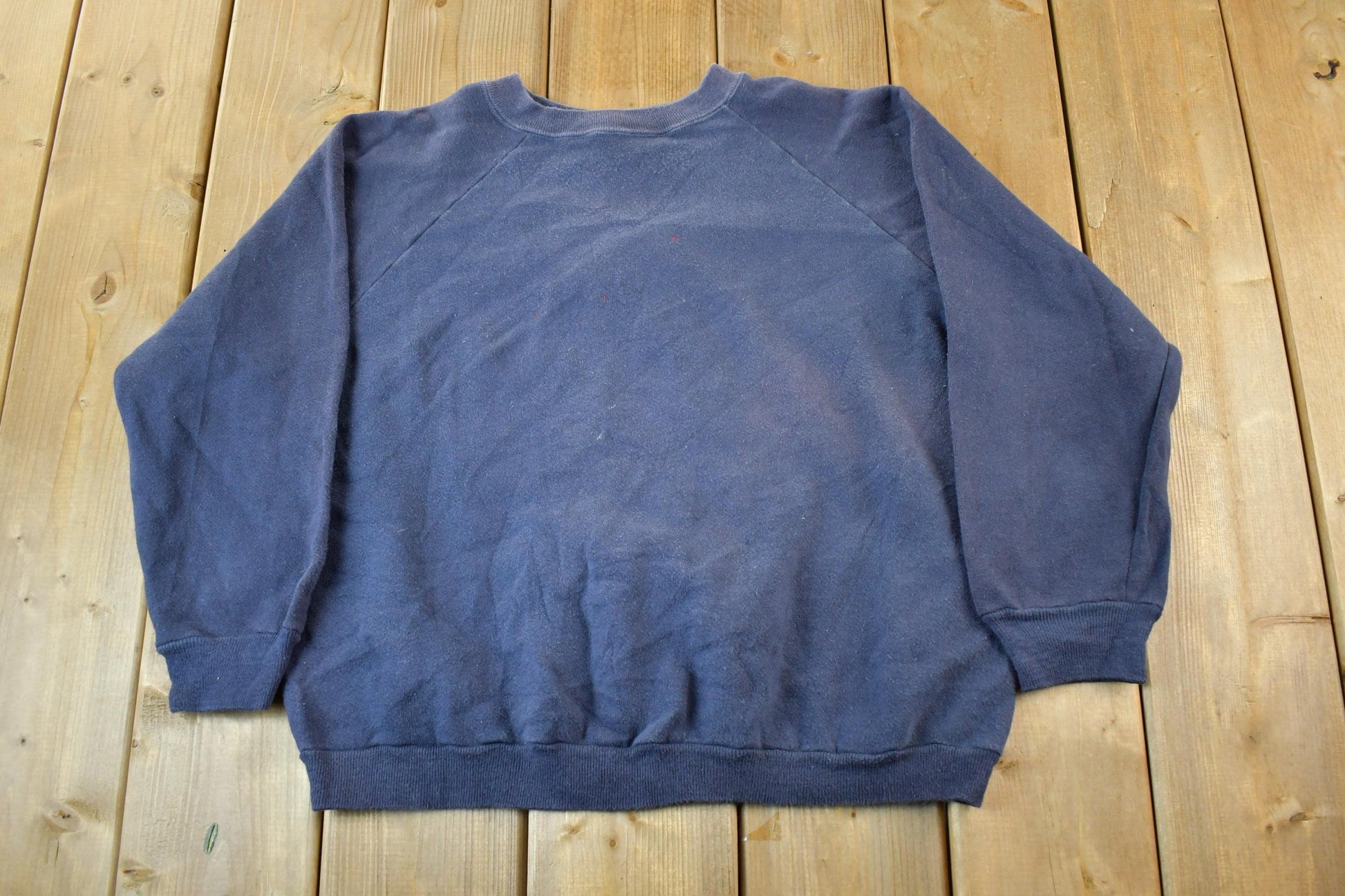 Vintage 1990s Blank Blue Crewneck Sweatshirt Adult Medium