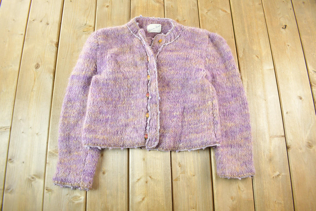 Vintage 1970s Diane Brott Mohair Knit Cardigan Sweater Women's XS