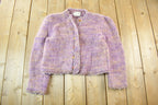 Vintage 1970s Diane Brott Mohair Knit Cardigan Sweater Women's XS