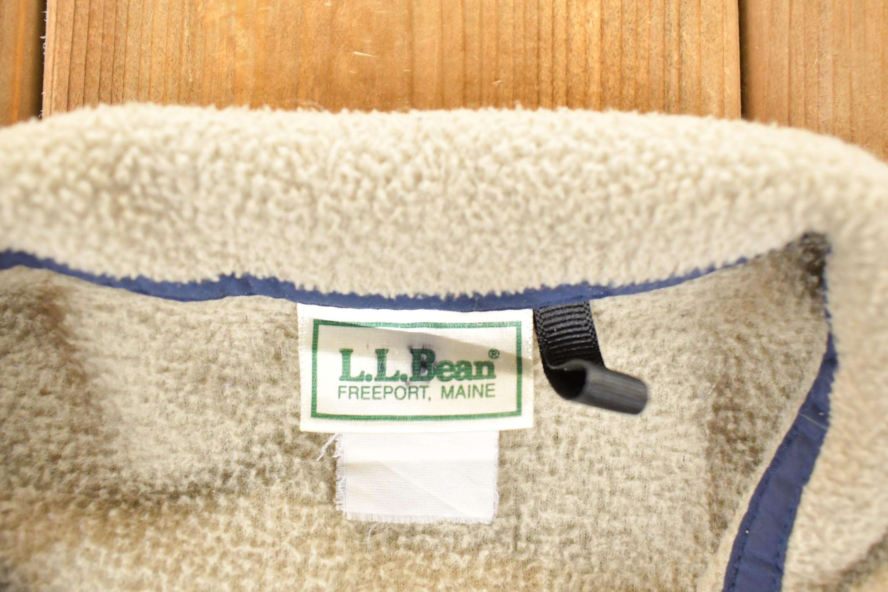 Vintage 1990s LL Bean Fleece Outdoorsman Quarter Zip Sweater Men's M