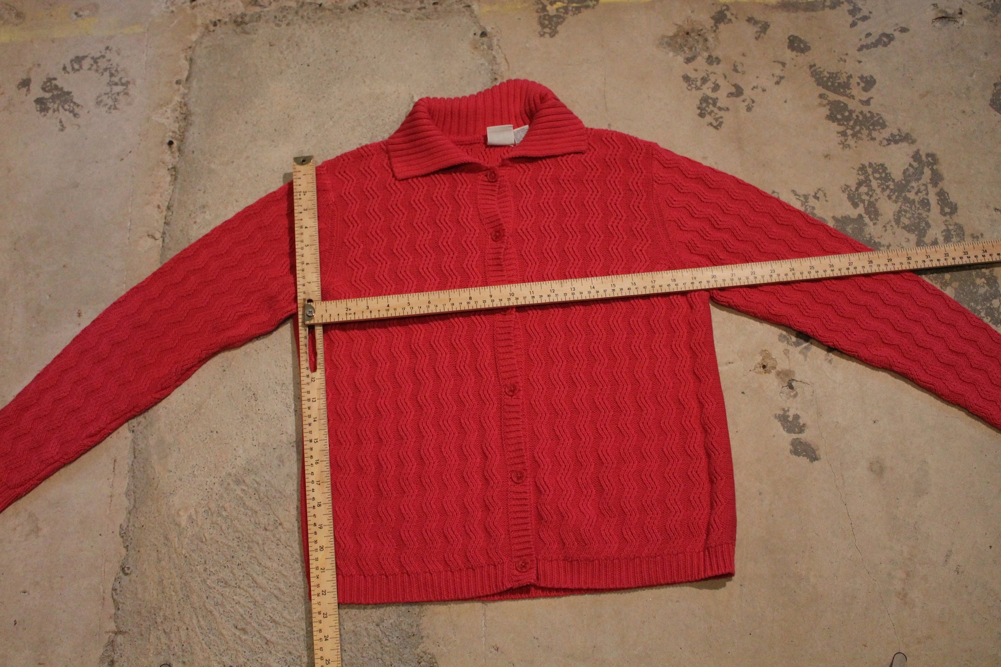Vintage 1990s 3D Knit Cardigan Sweater / Button Up / Pullover Cable Knit Sweatshirt / Streetwear Fashion / Made In Australia