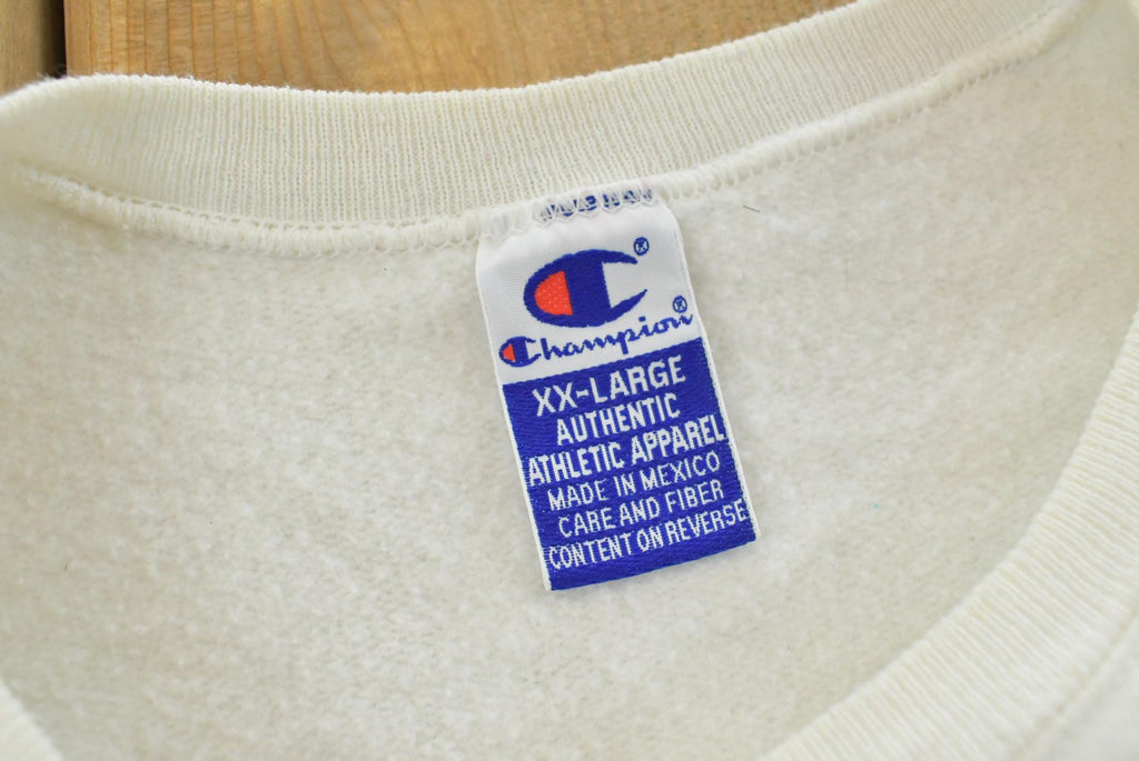 Vintage 1990s Champion Spellout Crewneck Sweatshirt Men's M