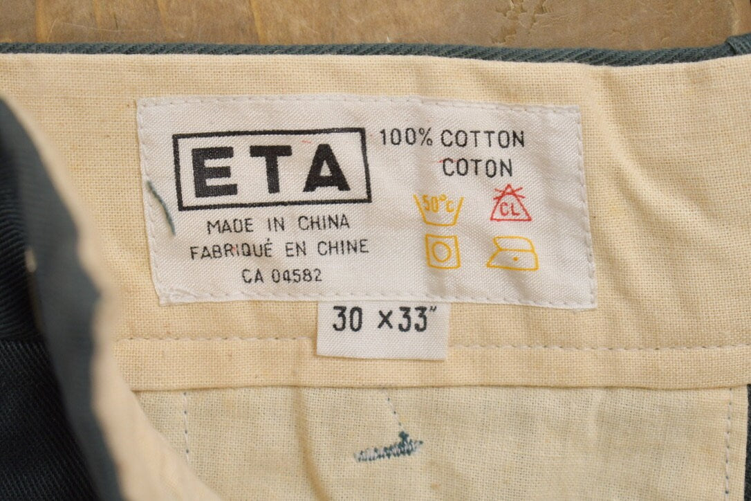 Deadstock Vintage 1980s ETA Pleated Trousers Size 29 x 31