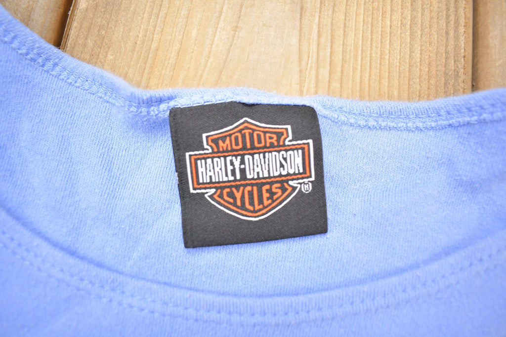 Vintage 1990 Blue Harley Davidson Womens Tank Top