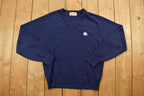 Vintage 1990s Antigua Sailing Boat Embroidered V-Neck Knit Sweater