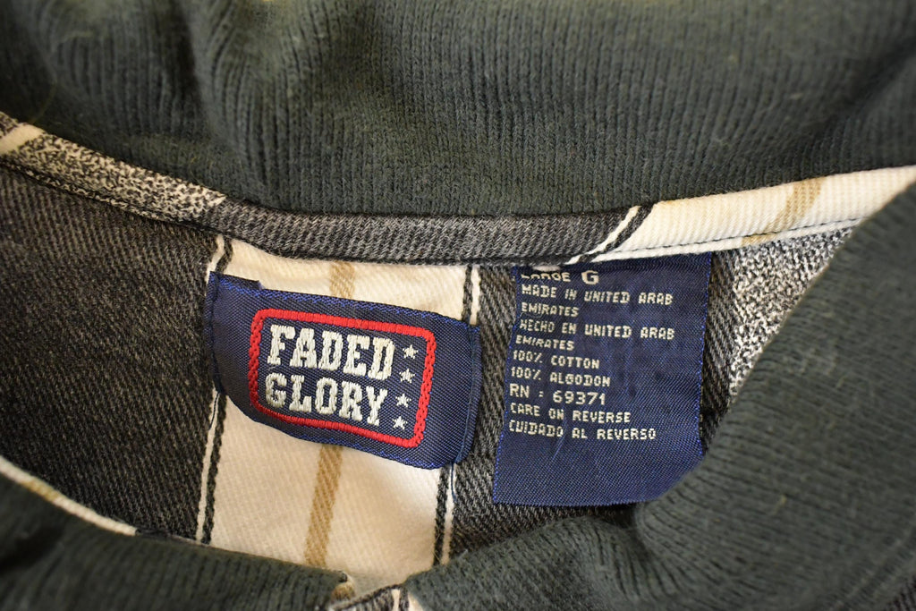 Vintage 1990s Faded Glory Horizontal Striped Button Up Shirt Mens L