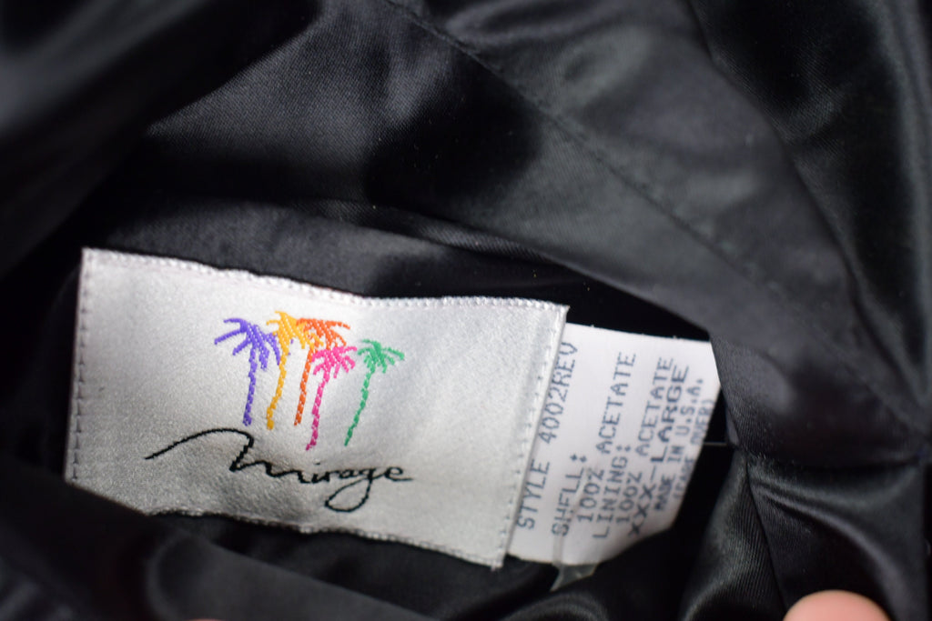 Vintage 1990s Golden Nugget Mirage Las Vegas Satin Reversible Jacket