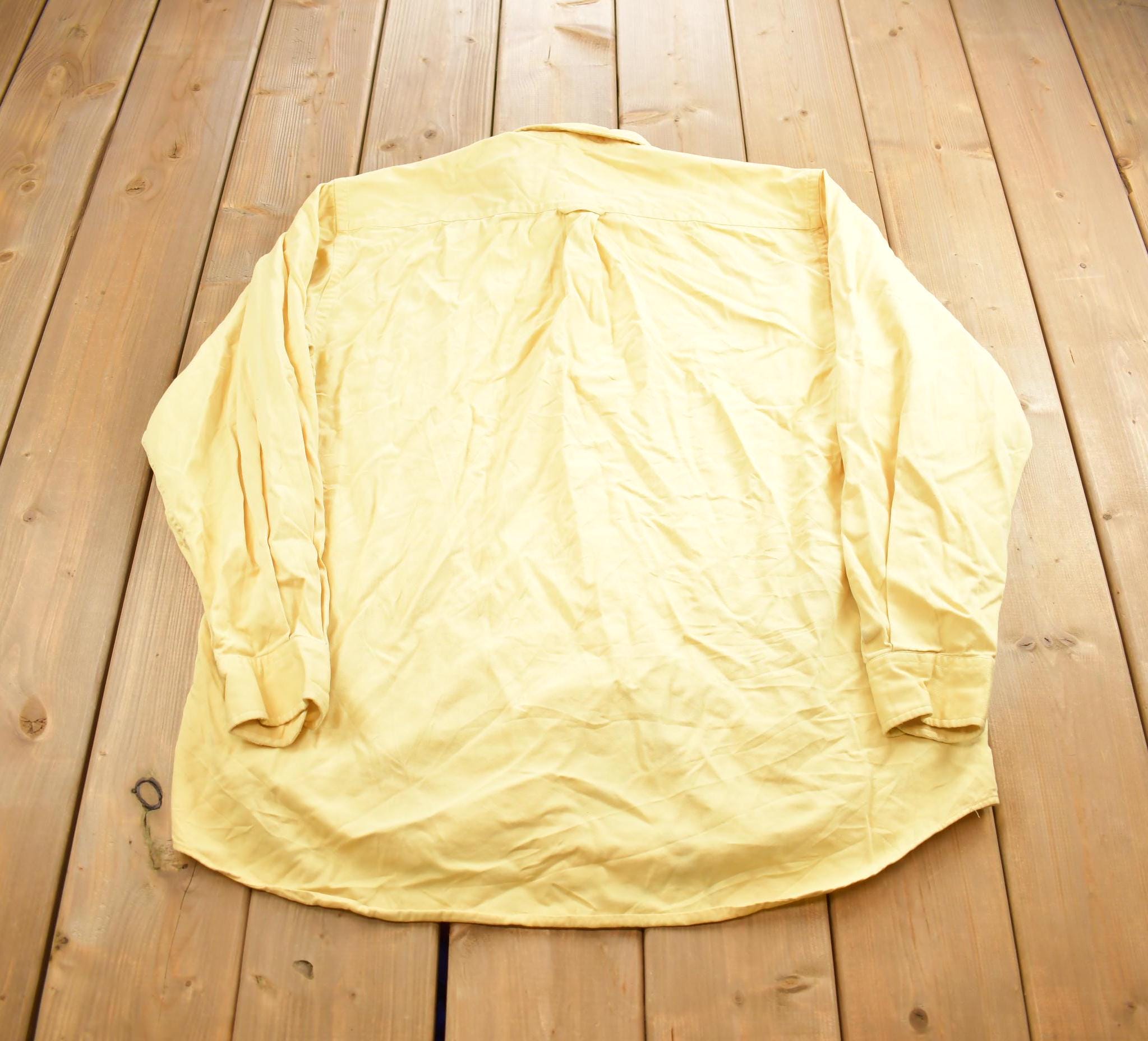Vintage 1990s Nautica Embroidered Yellow Button Up Shirt