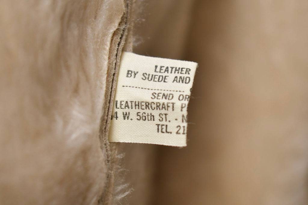 Vintage 1960s Fur Collared Suede Leather Jacket