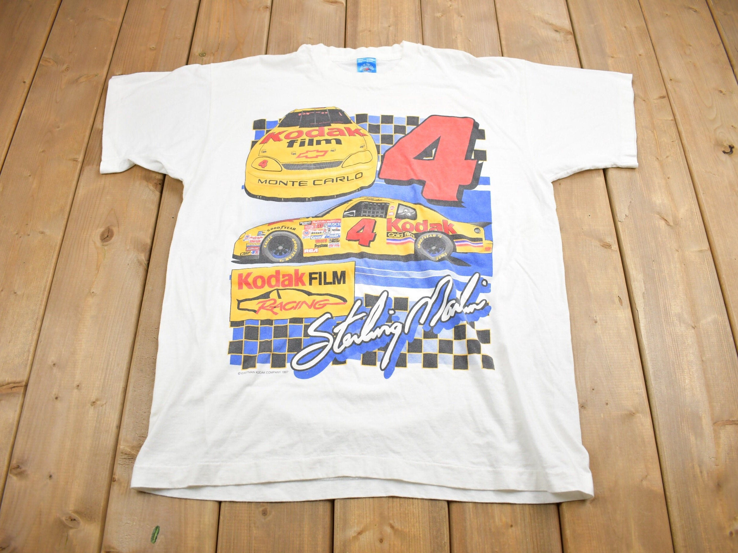 Vintage 1997 Sterling Marlin NASCAR Racing T-Shirt Single Stitch