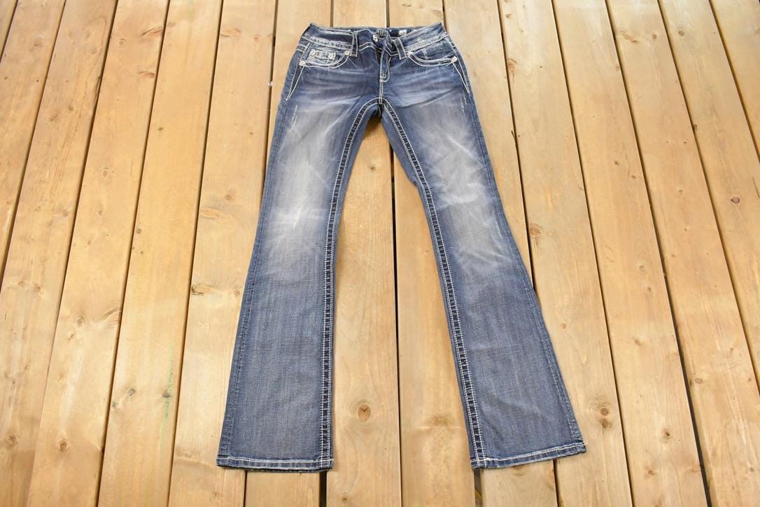 Vintage Deadstock Y2K Miss Me Bedazzled Low Rise Jeans Women's Size 26x31