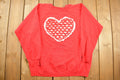 Vintage 1990s Cute Embellished Love Heart Crewneck Sweater