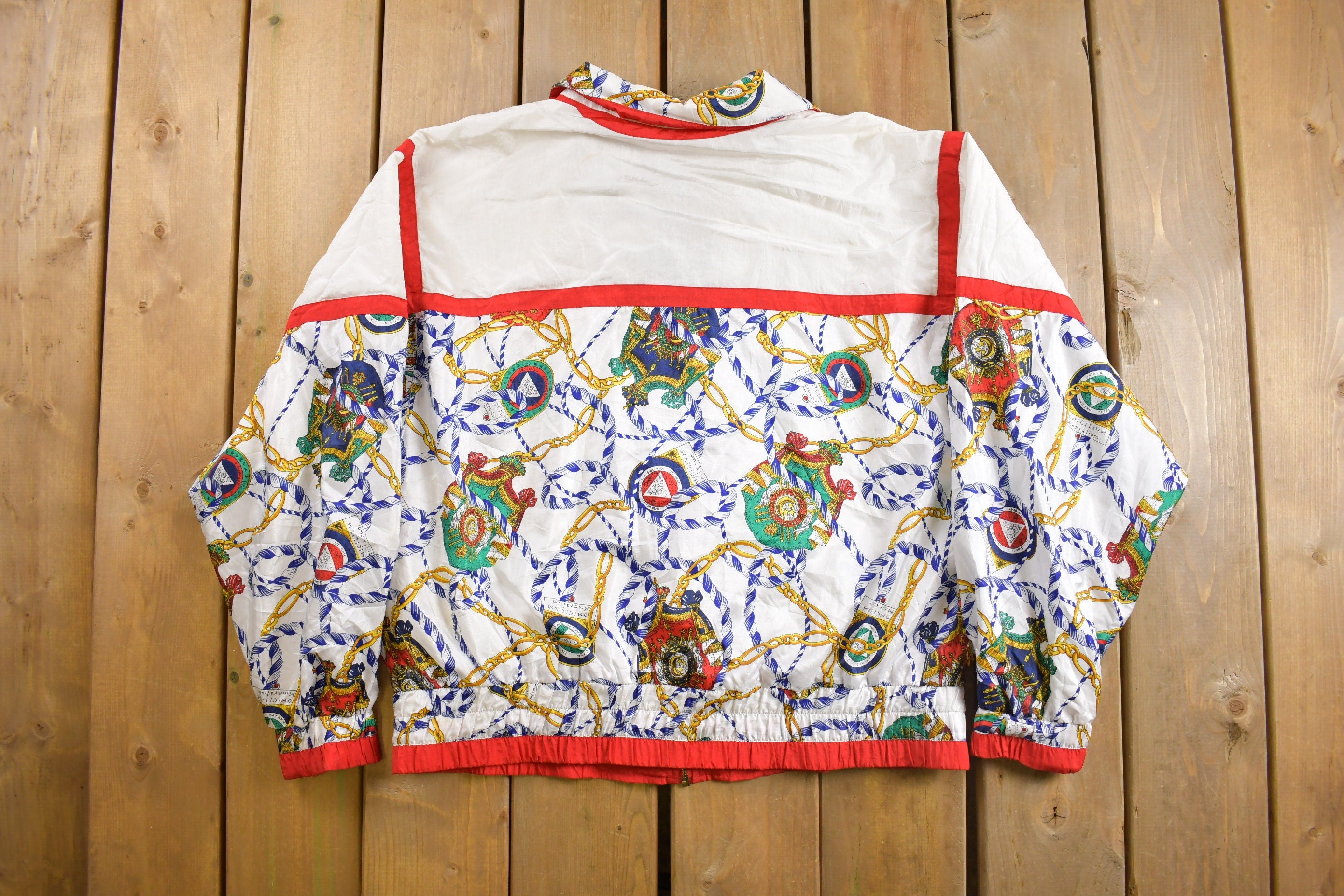 Vintage 1990s Equestrian Theme Wind Breaker Jacket